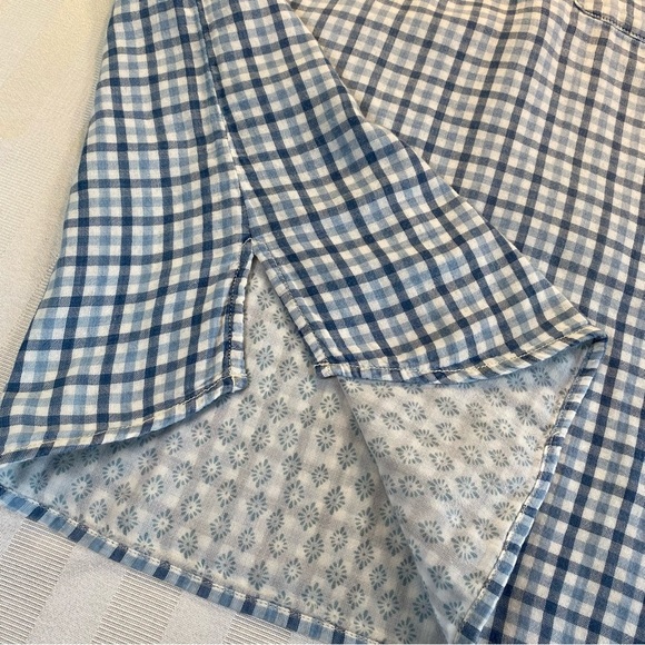 Lucky Brand Handcrafted Blues & White Plaid Blouse Top Pullover Sz Small - Picture 10 of 16